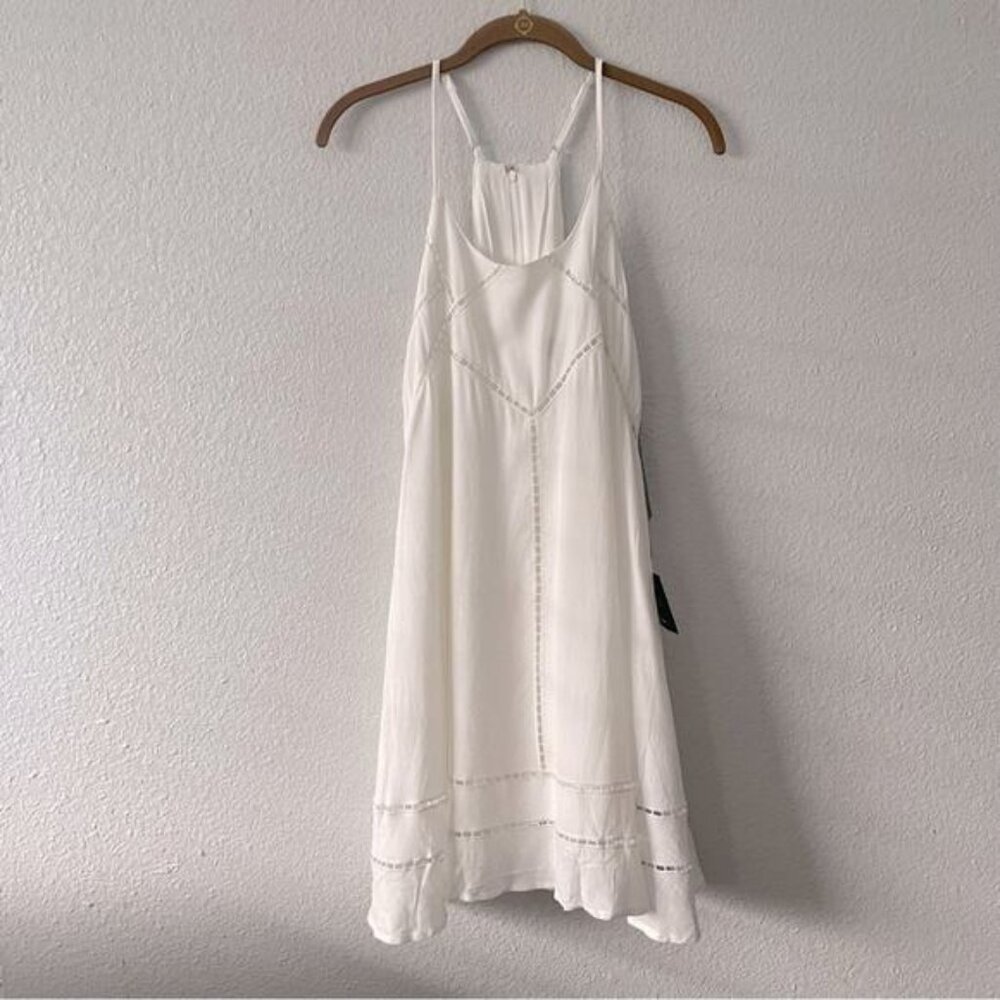 Lulu’s White Linen Blend Mini Dress NWT